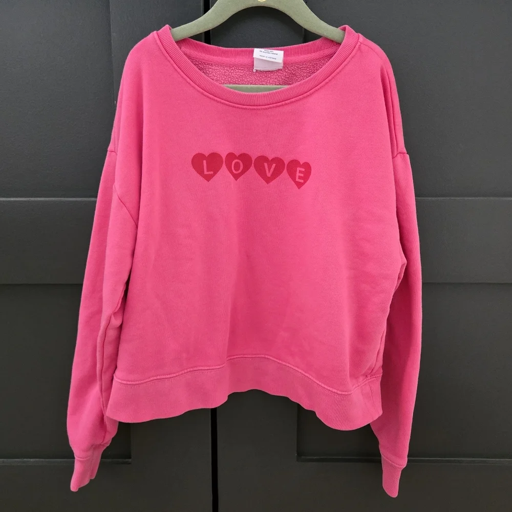 GAP Kids' Fuchsia Love Heart Sweatshirt
